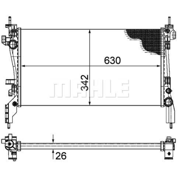 Fiat Doblo 2010-2014 Arası 1.6 D Multijet Mahle Marka Su Radyatörü