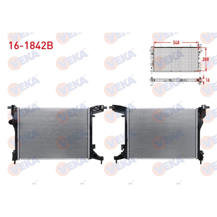 Egea 1.4 Fire Su Radyatörü (Brazing) Veka 16-1842B