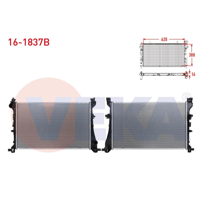 Egea 1.3 Su Radyatörü (Brazing) Veka 16-1837B
