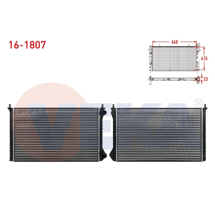 Doblo 1.9D Su Radyatörü (Klimalı) Veka 16-1807