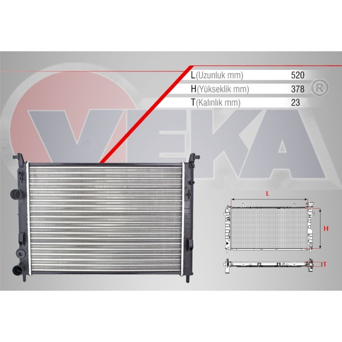 Palio 1.2 8V Su Radyatörü Veka 16-1802
