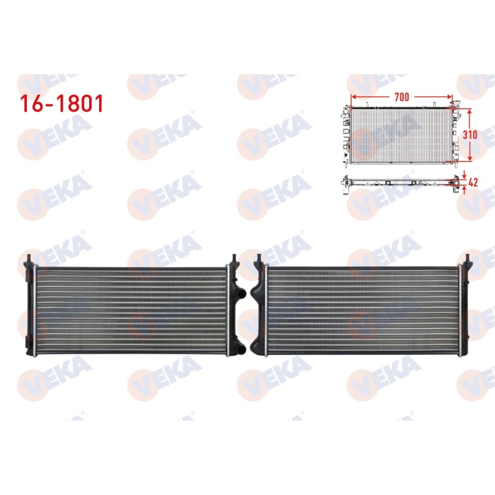 Doblo 1.9 JTD Su Radyatörü Veka 16-1801