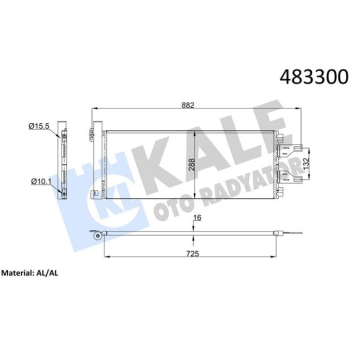 Ducato III 2014- 2.3 mjt Euro5 Klima Radyatörü Kale KLA-040ABC030