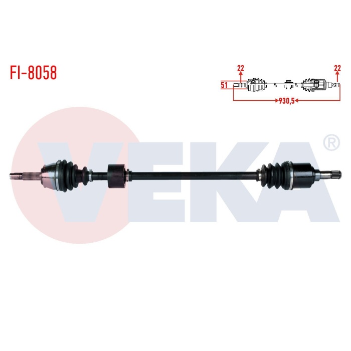 Doblo II 1.4 Sağ Aks Komple Veka FI-8058