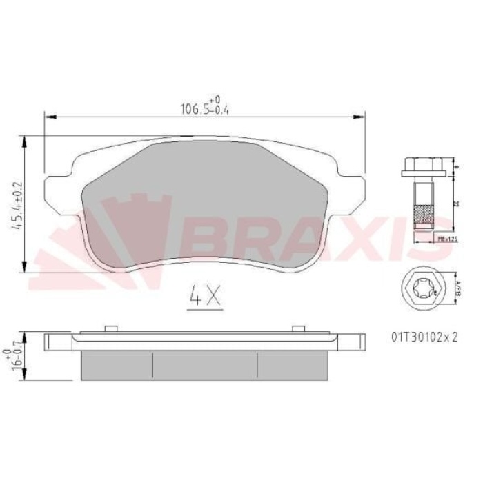 Renault Talisman 2015-2019 Arası 1.6 dCi 130, 1.6 dCi 160 Braxis Marka Arka Balata