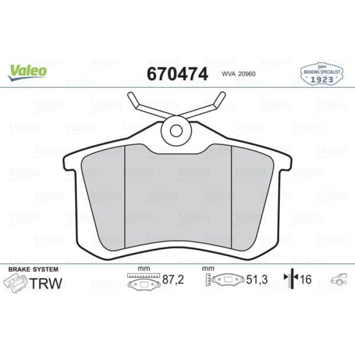 Renault Megane 2008-2012 Arası 2.0 TCe Valeo Marka Arka Balata