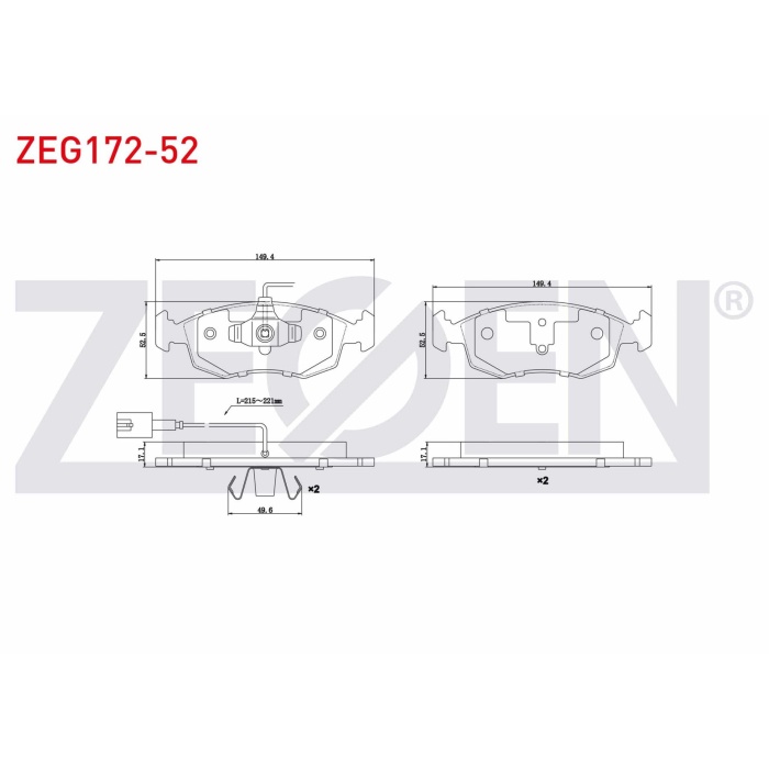 Grande Punto 1.4 T.jet Ön Balatası Zegen ZEG172-52