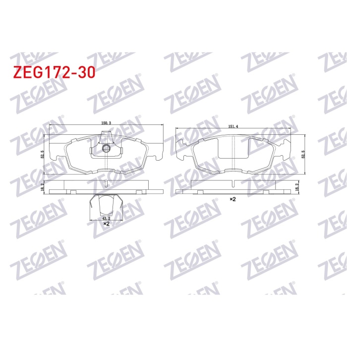Doblo I On Fren Balata Takımı ZEG172-30