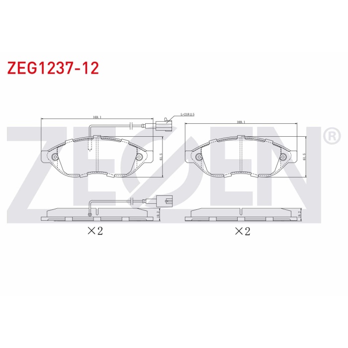 Ducato III 2.3JTD 15 Ön Fren Balata Takımı Zegen ZEG1237-12