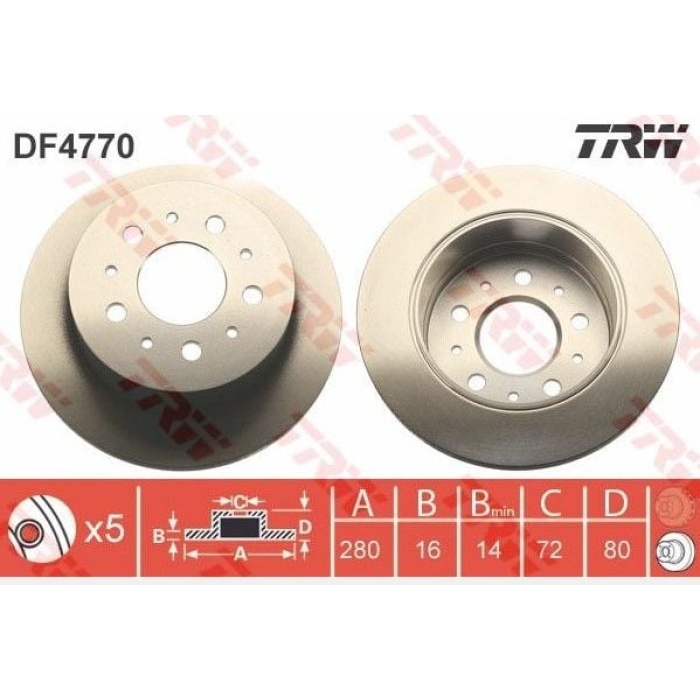 Ducato II 2.3JTD 15 Arka Fren Disk Takımı Trw TRW-DF4770