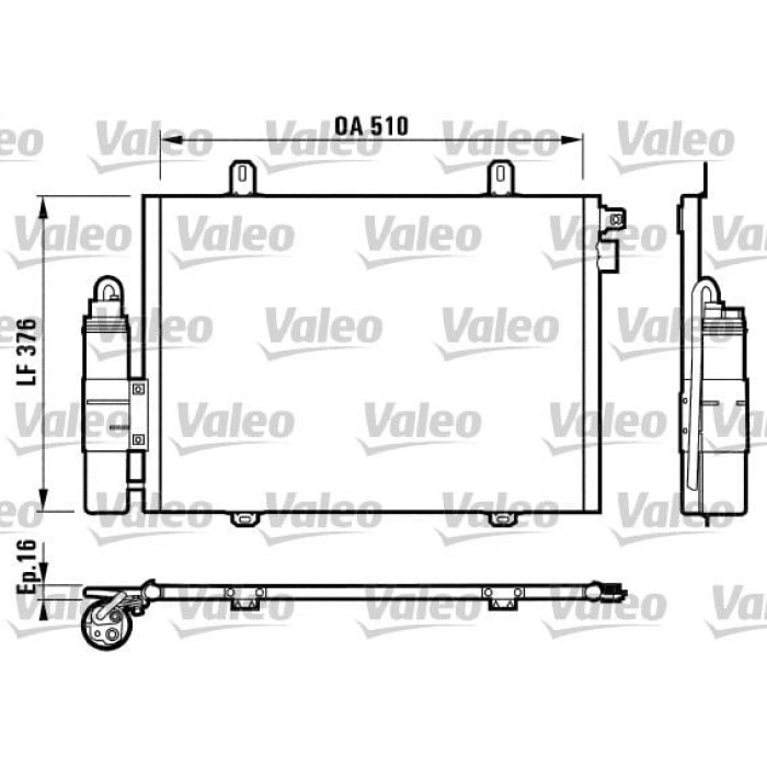 Renault Clio 1998-2016 Arası 1.2, 1.4 16V, 2.0 16V Sport, 1.6 16V, 1.4, 1.6, 1.9 D Valeo Marka Klima Radyatörü