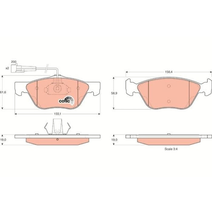 Fiat Coupe 1993-2000 Arası 2.0 16V, 1.8 16V, 2.0 16V Turbo TRW Marka Ön Fişli Balata