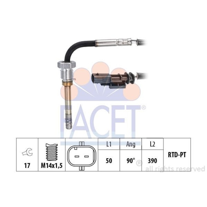 Fiat Doblo 2009-2013 Arası 1.6 D Multijet Facet Marka Egzoz Sıcaklık Sensörü