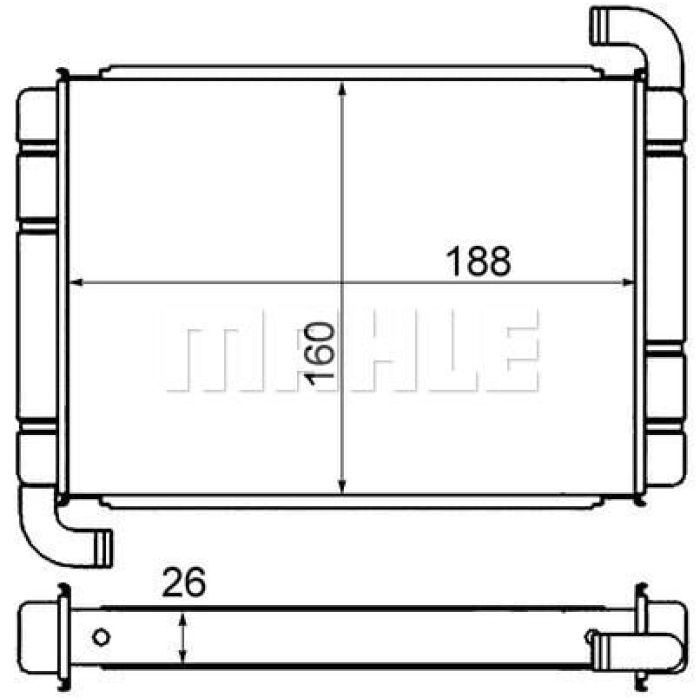 Fiat Fiorino 2007-2011 Arası 1.3 D Multijet Behr Marka Kalorifer Radyatörü