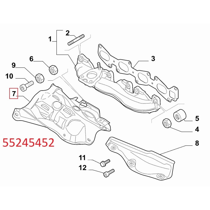 Egsoz Isı Muhafazası (Kalkanı) Doblo 1.6 Mjt Lancia 55245452