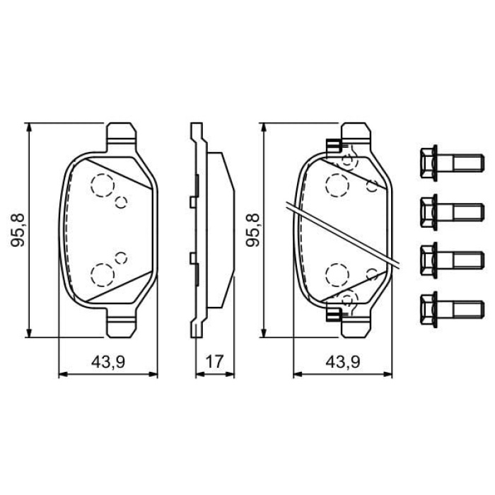 Fiat 500L 2012-2016 Arası 1.4, 0.9 Natural Power, 1.3 D Multijet, 0.9, 1.6 D Multijet Bosch Marka Arka Balata
