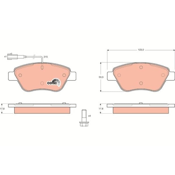 Fiat Stilo 2001-2010 Arası 1.2 16V, 1.4 16V, 1.6 16V TRW Marka Ön Balata