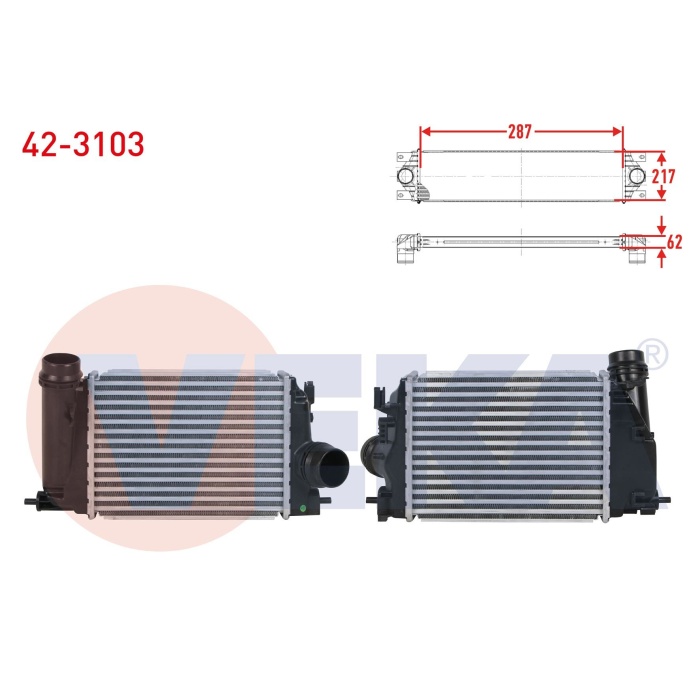 Megane IV 1.6 H4M Turbo Radyatörü (intercool) Veka 42-3103