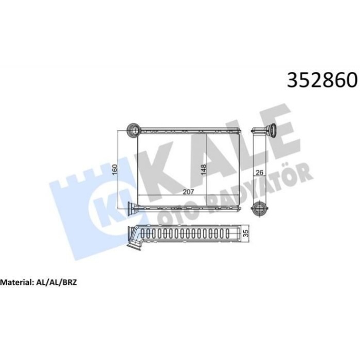 Megane IV 1.6 dci Kalorifer Radyatörü Kale KAL-352860