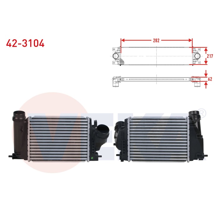 Megane IV 1.6 dci Turbo Radyatörü (intercool) Veka 42-3104