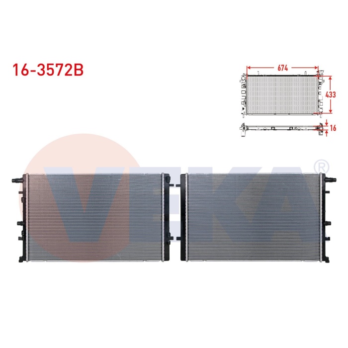 Megane IV 1.2 Tce Ek Su Radyatörü Euro6 AddBlue Veka 16-3572B