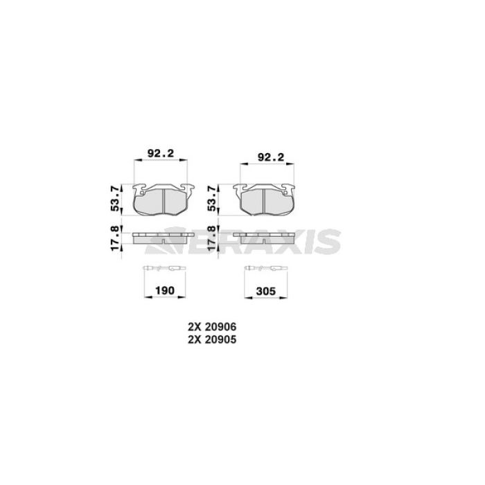 Citroen Saxo 1996-2004 Arası 1.0 X, 1.1 X, SX, 1.4 VTS Braxis Marka Ön Fişli Balata