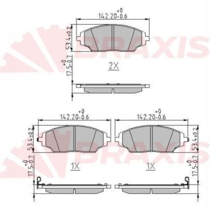 Chevrolet Aveo 2011-2015 Arası 1.2, 1.4, 1.6, 1.3 D Braxis Marka Ön Balata