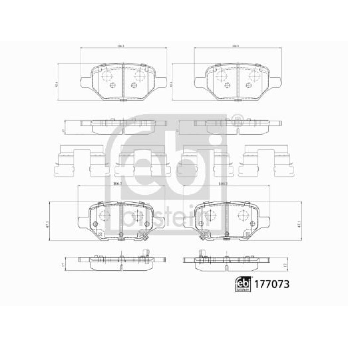 Chevrolet Trax 2012-2016 Arası 1.6, 1.7 TD, 1.7 TD AWD, 1.4 Febi Marka Arka Balata