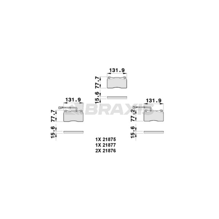 Alfa Romeo 166 1998-2007 Arası 2.5 V6 24V, 3.2 V6 24V, 2.4 JTD, 3.0 V6 24V, 2.0 V6 Braxis Marka Ön Balata