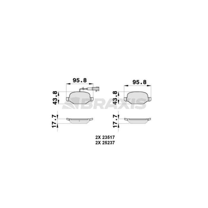 Alfa Romeo Mito 2008-2018 Arası 1.4 MultiAir, 1.3 MultiJet, 1.6 JTDM, 1.4 TJet, 1.4, 1.4 Bifuel, 0.9 TwinAir, 1.4 Turbo MultiAir Braxis Marka Arka Balata