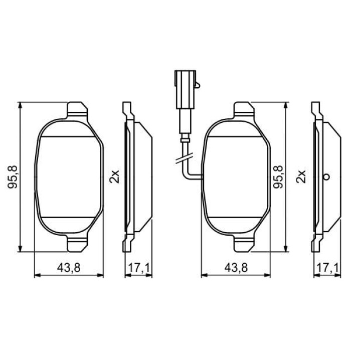 Alfa Romeo Mito 2008-2018 Arası 1.4 MultiAir, 1.3 MultiJet, 1.6 JTDM, 1.4 TJet, 1.4, 1.4 Bifuel, 0.9 TwinAir, 1.4 Turbo MultiAir Bosch Marka Arka Balata