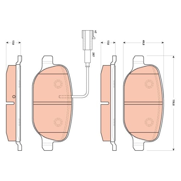 Alfa Romeo Giulietta 2010-2020 Arası 2.0 JTDM, 1.4 TB, 1.8 TBi, 1.4 BiFuel TRW Marka Arka Balata