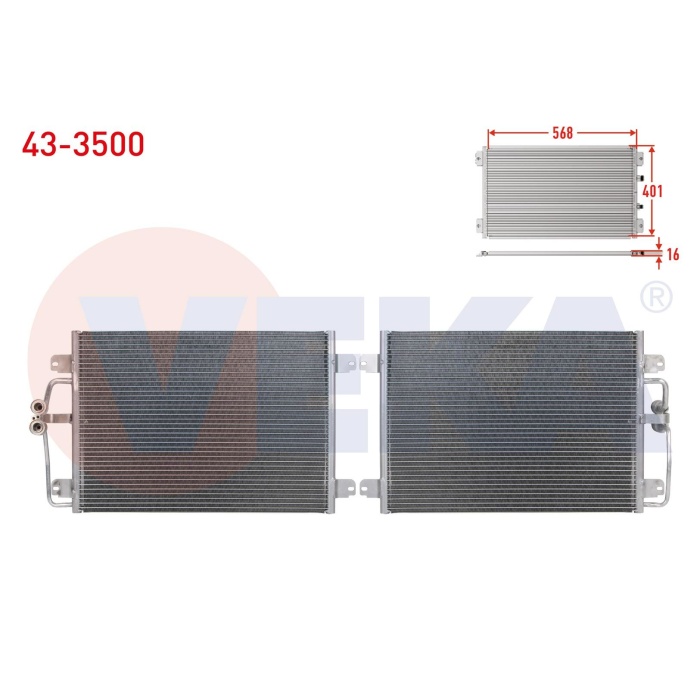 Klima Radyatörü Megane  1.6 8v Veka Marka 43-3500