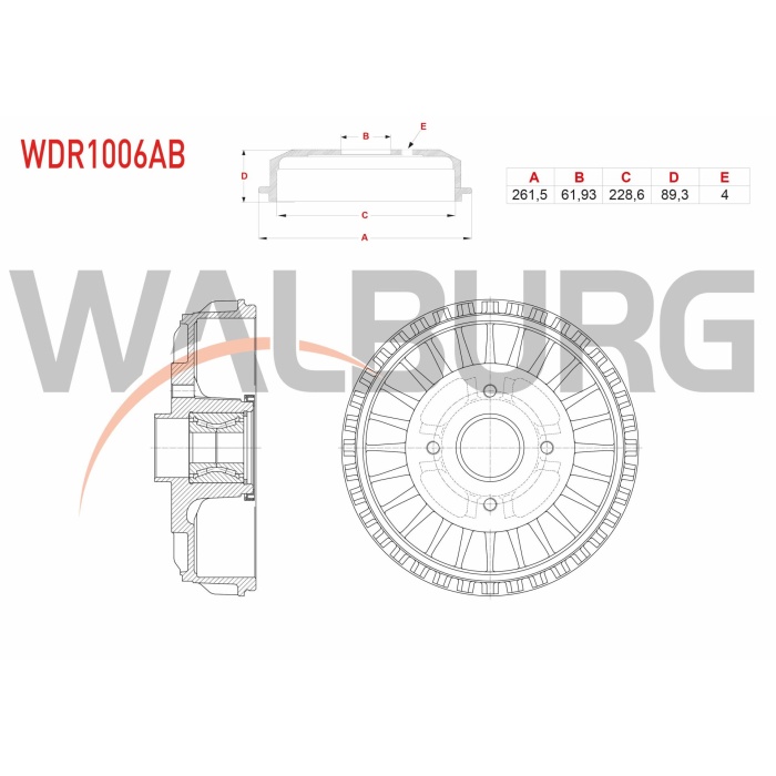 Clio IV 1.2 16V Arka Fren Kampanası Tırnaklı Walburg WDR1006AB