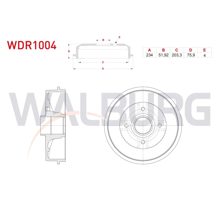 Clio III 1.5 Dci Arka Fren Kampanası Walburg WDR1004