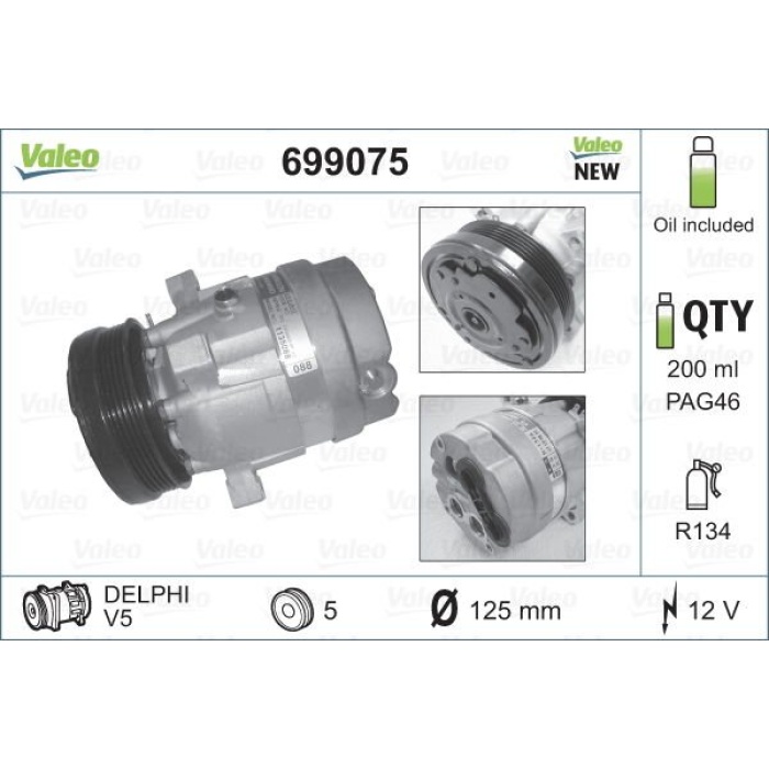 Fiat Tempra 1990-1997 Arası 1.9 D Valeo Marka Klima Kompresörü