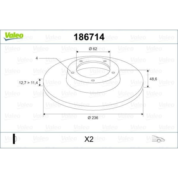 Skoda Favorit 1988-1997 Arası 1.3, 1.3 135L, 1.3 135 X, LX, GLX, 1.3 136, 1.3 135 Valeo Marka Ön Fren Diski