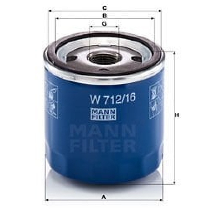 Alfa Romeo 145 1994-2001 Arası 2.0 16V T.S. Mann Marka Yağ Filtresi