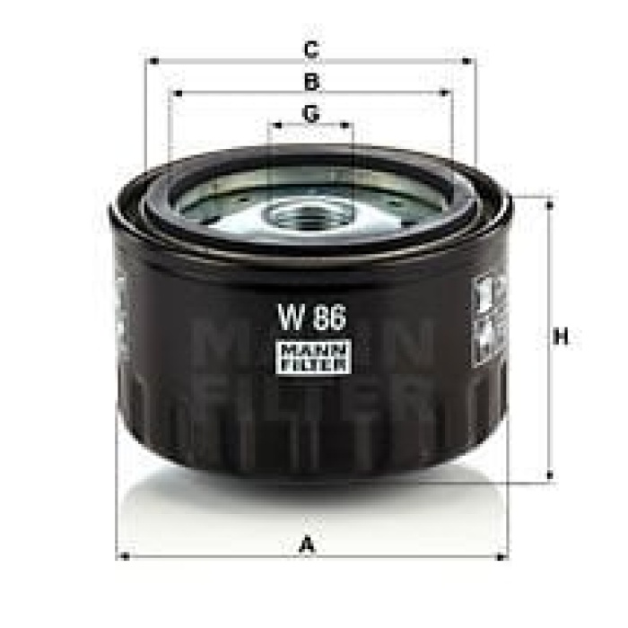 Alfa Romeo Spider 1994-2005 Arası 2.0 JTS Mann Marka Yağ Filtresi