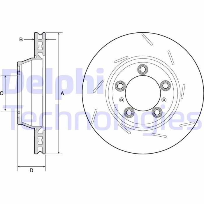 Porsche Panamera 2009-2017 Arası 4.8 Turbo S, 3.0 D, 4.8 GTS, 3.6, 4.8 Turbo, 3.0 S E-Hybrid, 4.8 4S, 4.8 S, 3.6 4 Delphi Marka Arka Fren Diski