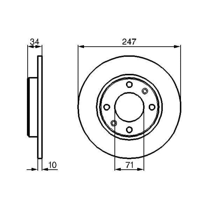 Peugeot 405 1987-1999 Arası 1.9, 1.9 4x4, 1.9 Sport MI-16, 1.9 Injection, 1.9 Diesel, 2.0 Bosch Marka Arka Fren Diski