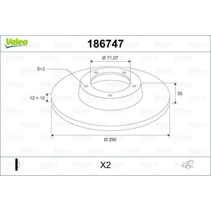 Peugeot 607 2000-2004 Arası 2.2 HDi, 2.2 16V Valeo Marka Arka Fren Diski