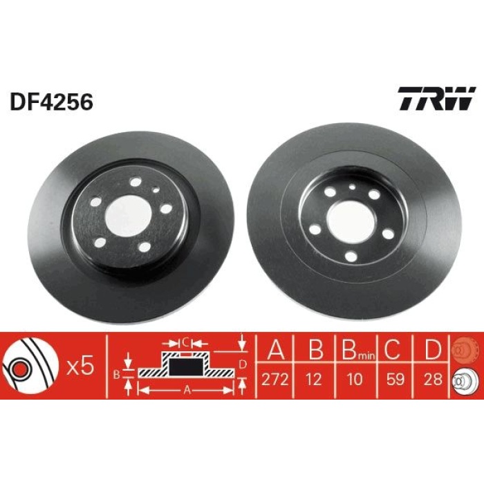 Peugeot 807 2002-2006 Arası 2.0 HDi, 2.0, 2.2 TRW Marka Arka Fren Diski