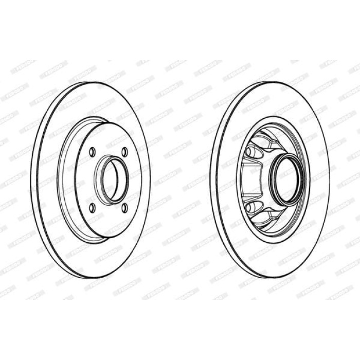 Peugeot 5008 2009-2017 Arası 1.6 HDi Ferodo Marka Arka Poryalı Rulmanlı Fren Diski