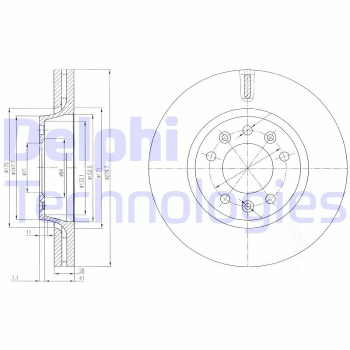 Peugeot Expert Tepee 2007-2011 Arası 1.6 HDi 90 16V Delphi Marka Ön Hava Soğutmalı Fren Diski