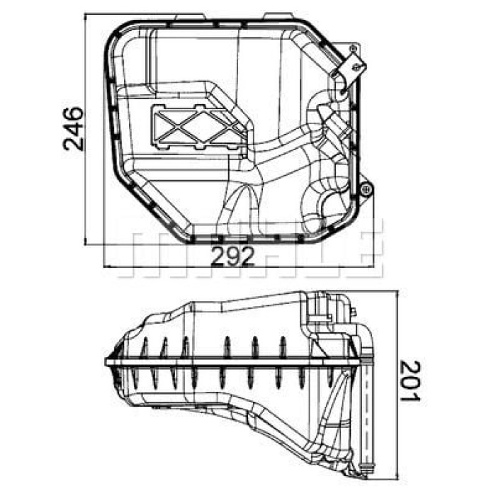 Volkswagen Touareg 2002-2013 Arası 3.0 V6 TDI, 4.2 V8, 2.5 R5 TDI, 3.2 V6, 5.0 V10 TDI, 6.0 W12 Behr Marka Radyatör Yedek Su Deposu