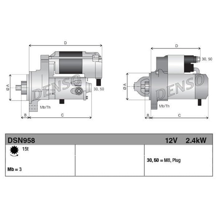 Seat Alhambra 1996-2010 Arası 1.9 TDI Denso Marka Marş Motoru