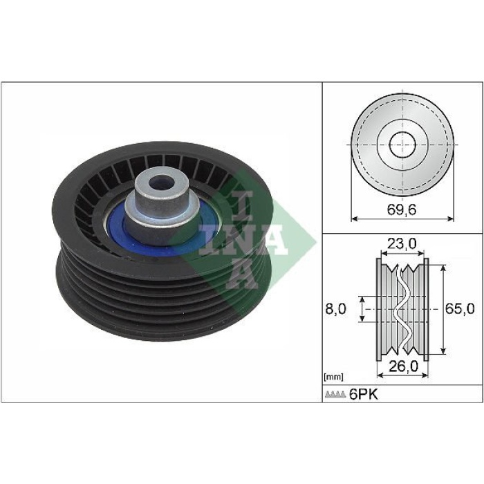 Ford Tourneo Custom 2012-2016 Arası 2.2 TDCi INA Marka Vantilatör Kayış Gergi Rulmanı