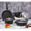 Polo Chef Iron Siyah 7 Parça Granit Tencere Seti