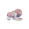 Floral Pink Porselen 27 Parça 6 Kişilik Yemek Takımı Kayık Tabaklı